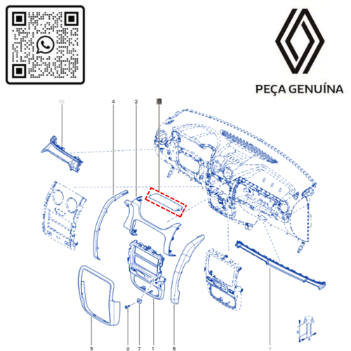 RN 44856R 681044856R Moldura Central Painel Renault Duster 4